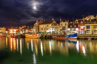 weymouth harbour and seaside town, dorset, england,uk