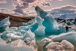 Iceland - jokulsarlon ice lagoon from vatnajokull glacier