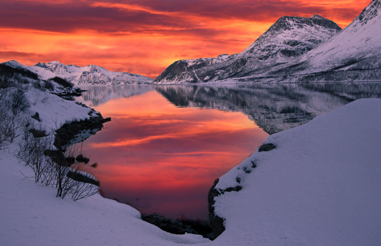 Title : Kvaloya winter sunset Troms Norway