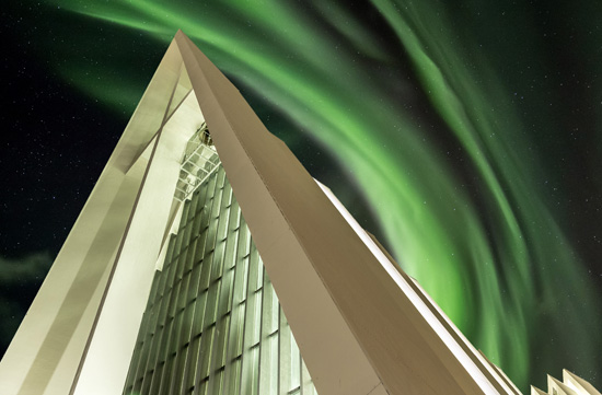 Title : Arctic Church meets Aurora Borealis Tromso Norway